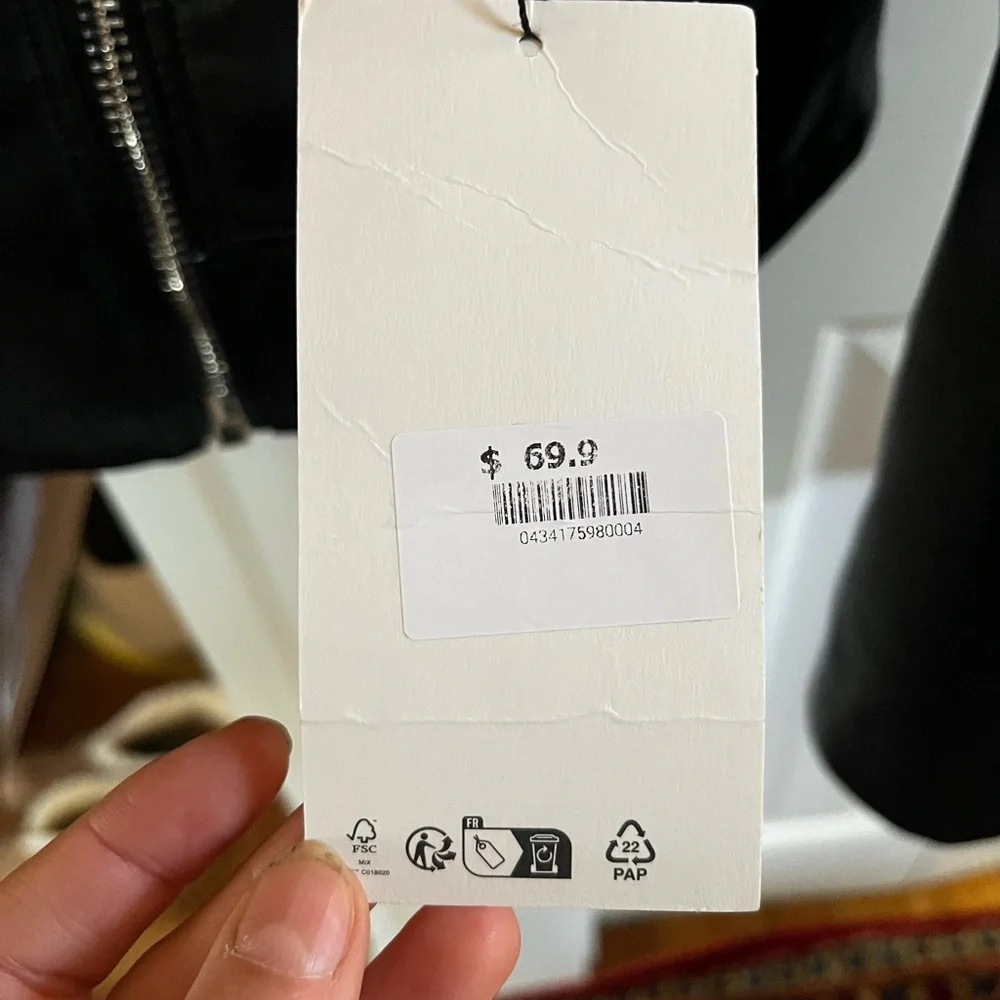 Zara Moto Jacket NWT Faux Leather - Picture 9 of 9